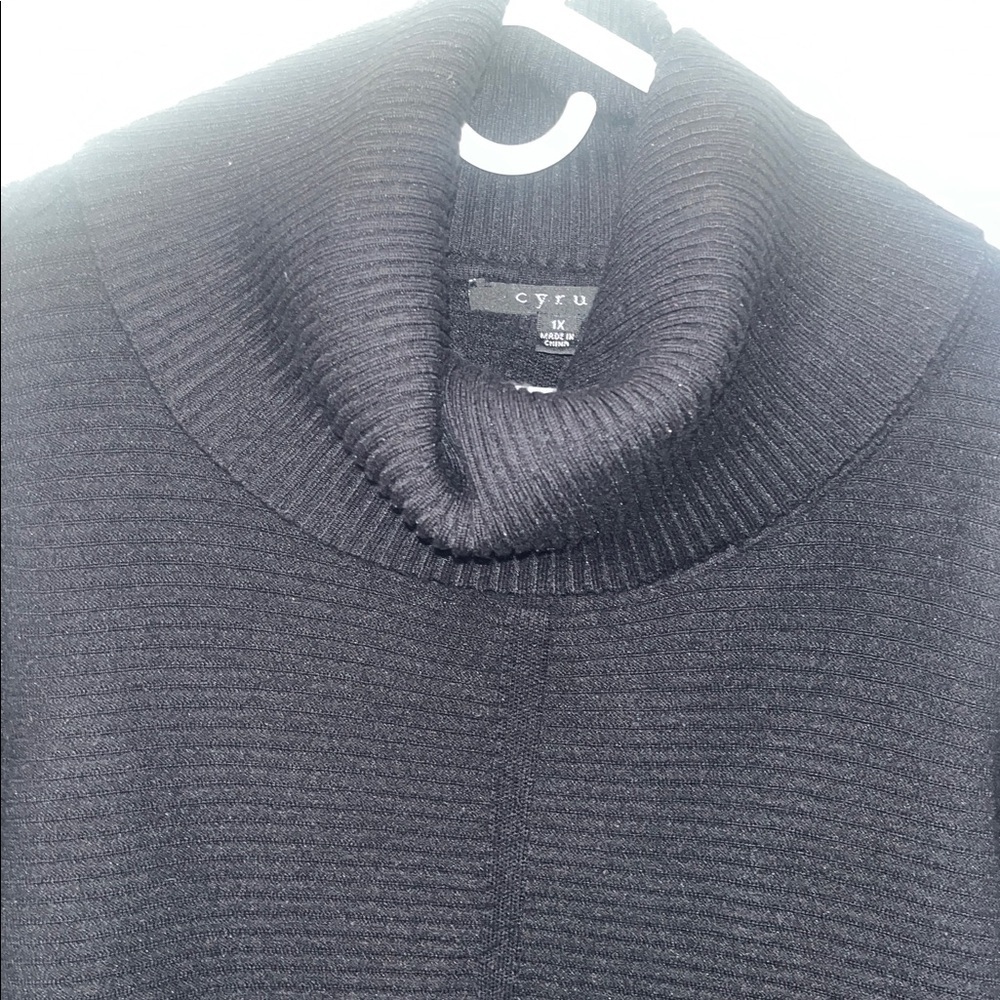 Cyrus Black Ribbed Sweater Womens 1X - Picture 3 of 6